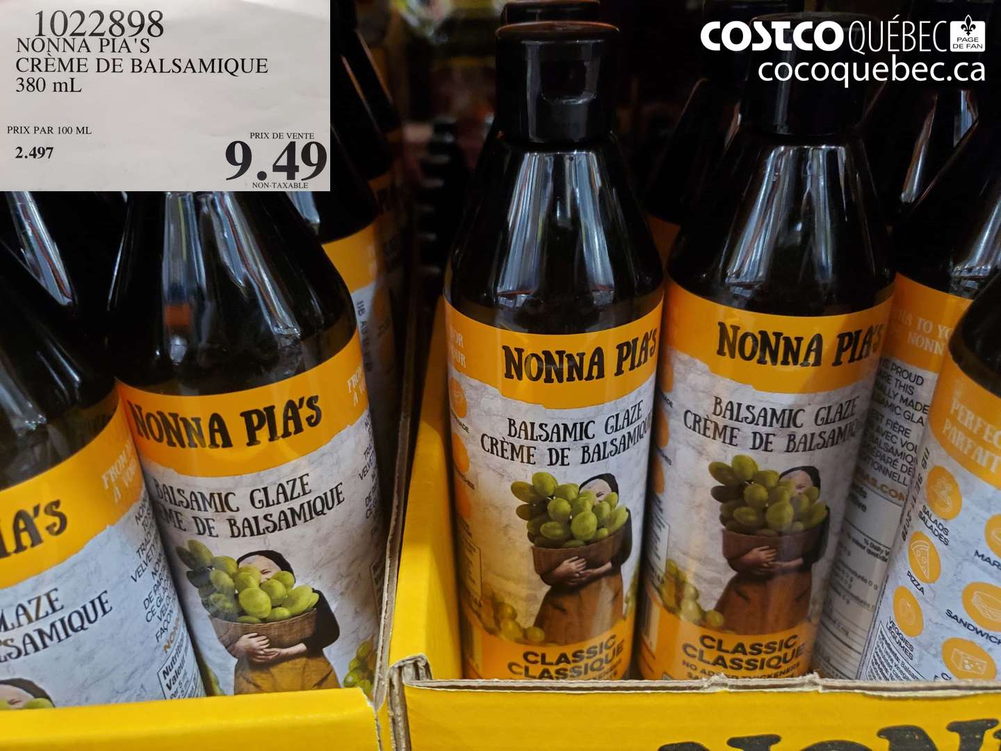 1022898 NONNA PIA'S CREME DE BALSAMIQUE 380 mL $9.49