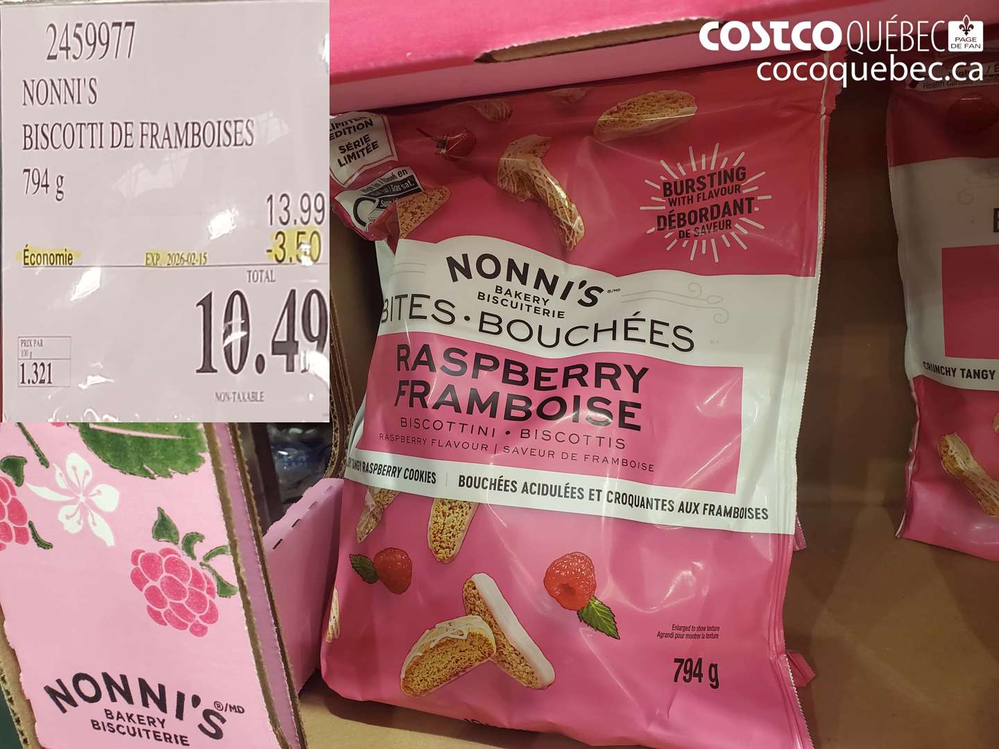 2459977 NONNI'S BISCOTTI DE FRAMBOISES ($3.50 INSTANT SAVINGS EXPIRES ON 2016-02-15) $10.49