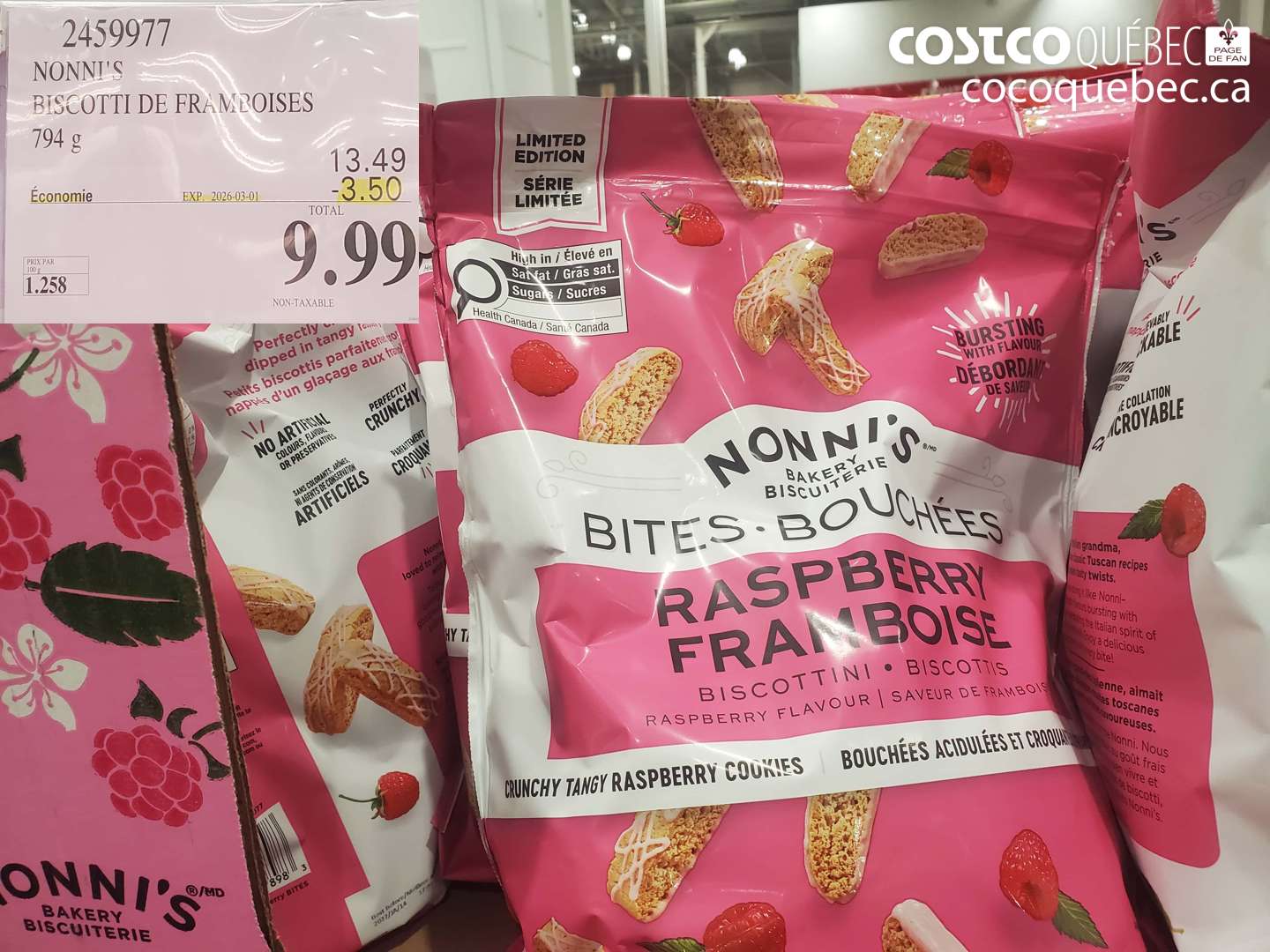 2459977 NONNI'S BISCOTTI DE FRAMBOISES ($3.50 INSTANT SAVINGS EXPIRES ON 2026-03-01) $9.99