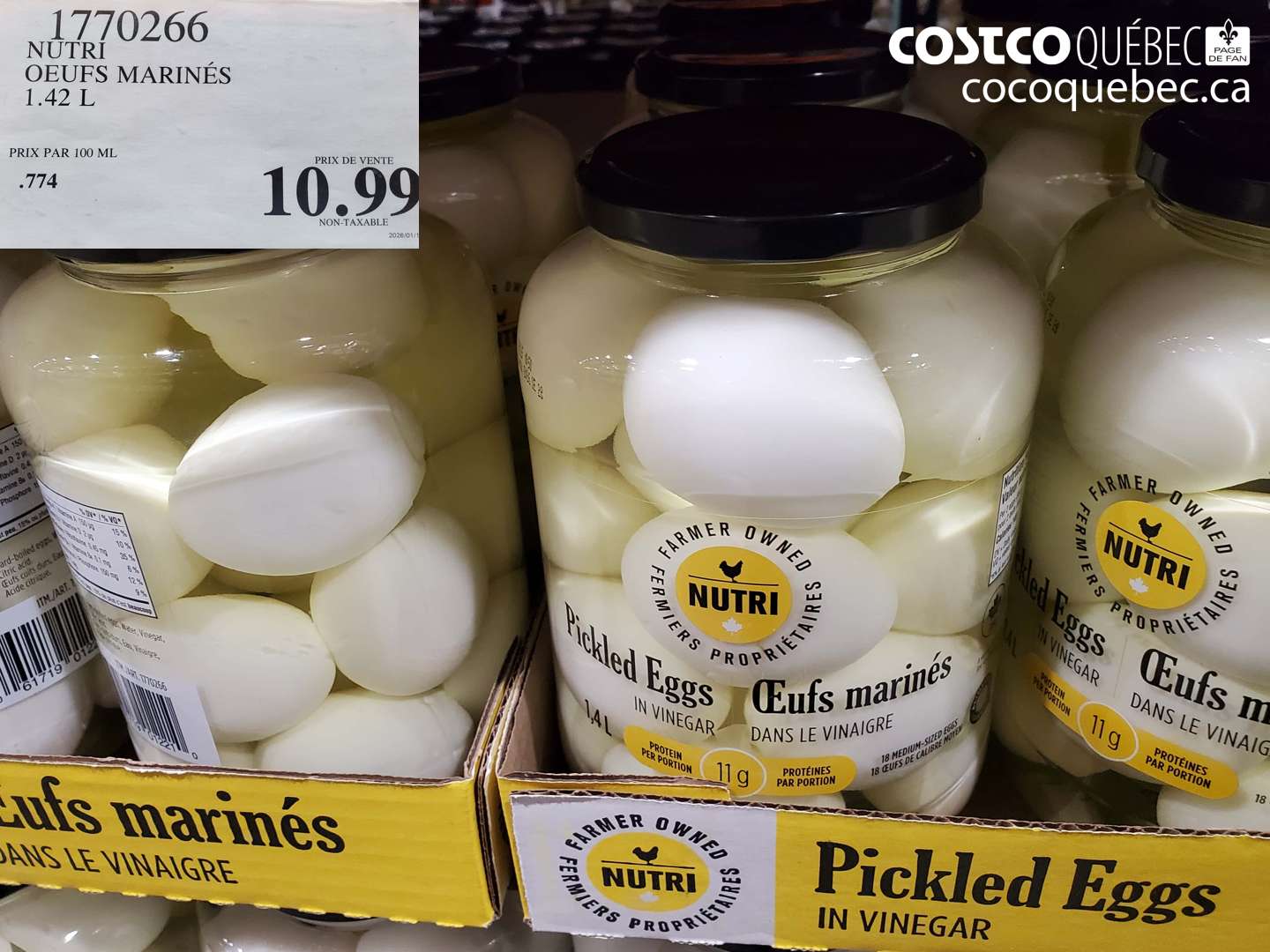 1770266 NUTRI OEUFS MARINÉS 1.42 L $10.99