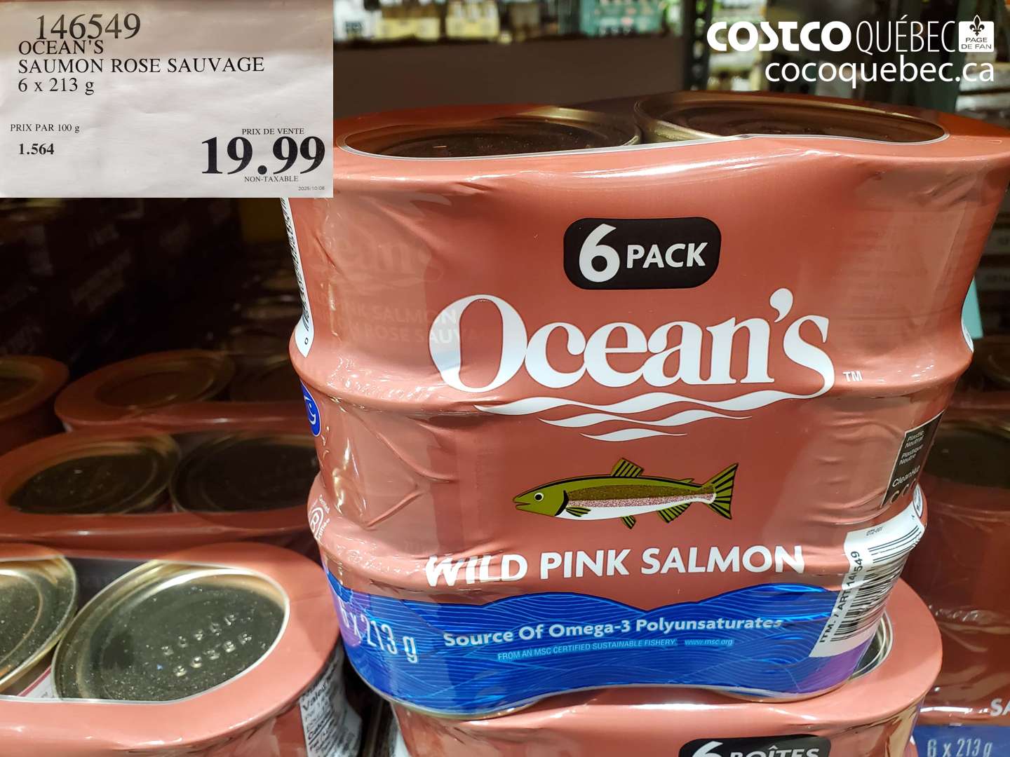 146549 OCEAN'S SAUMON ROSE SAUVAGE 6 x 213 g $19.99