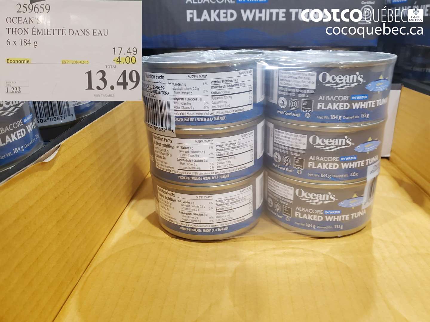 259659 OCEAN'S THON ÉMITTÉ DANS EAU ($4.00 INSTANT SAVINGS EXPIRES ON 2026-02-15) $13.49