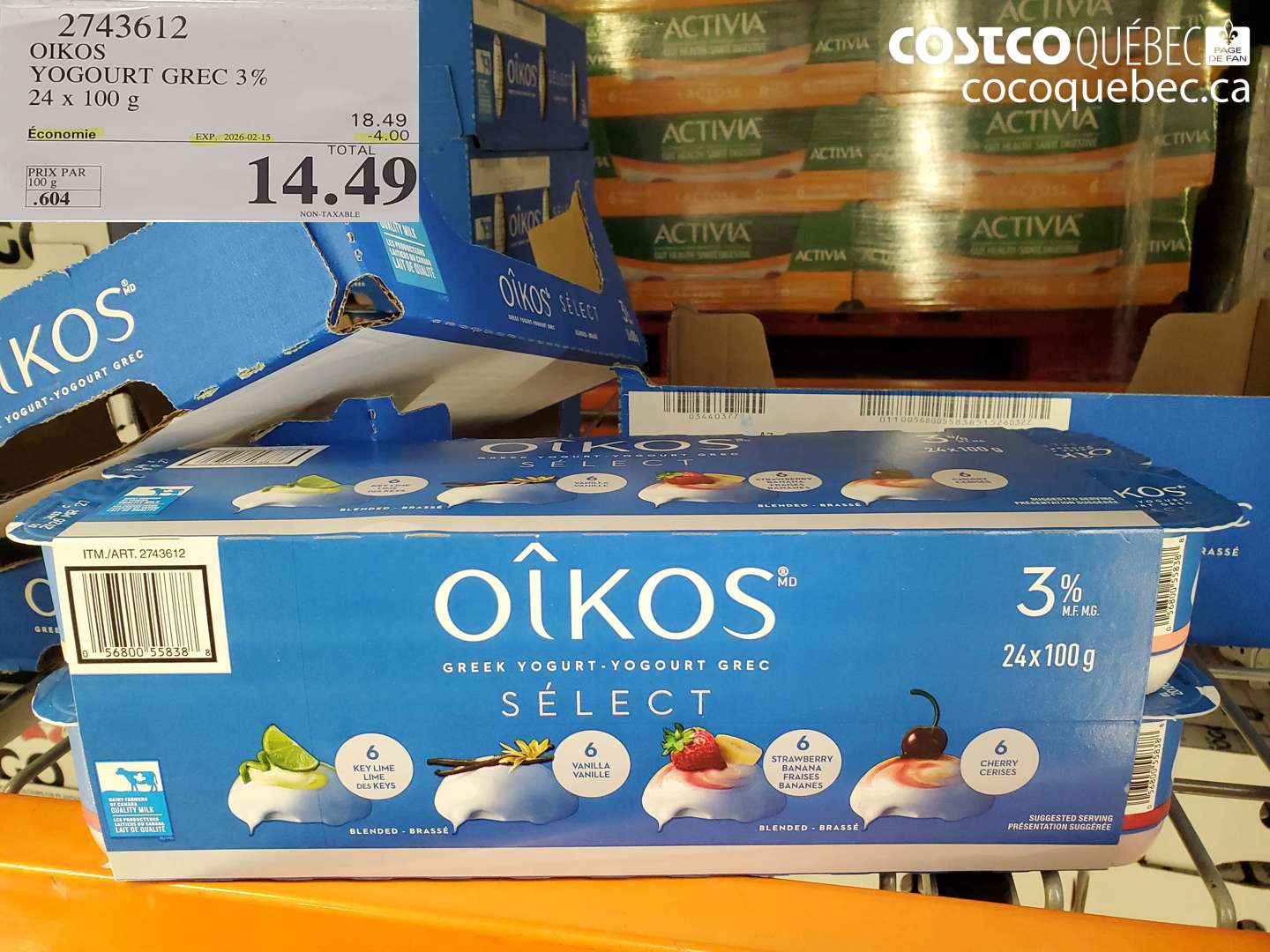 2743612 OIKOS YOGOURT GREC 3% ($4.00 INSTANT SAVINGS EXPIRES ON 2026-02-15) $14.49