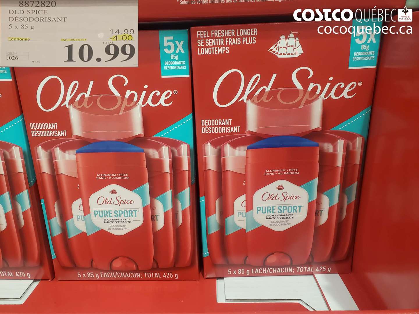 8872820 OLD SPICE DÉSODORISANT ($4.00 INSTANT SAVINGS EXPIRES ON 2026-03-15) $10.99