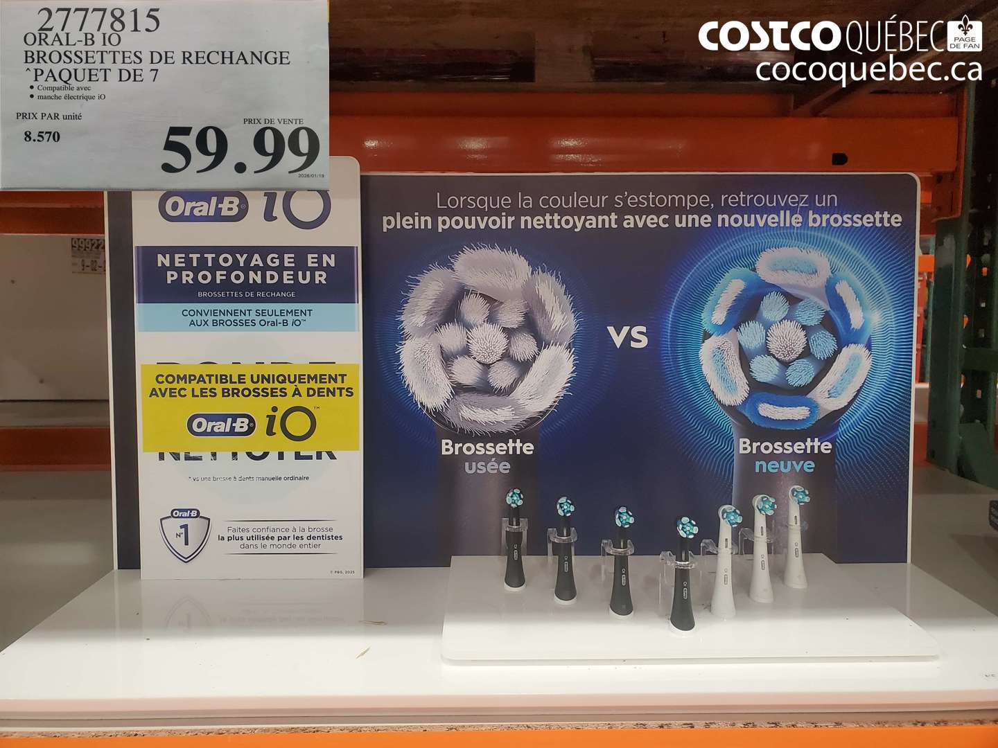 2777815 ORAL-B IO BROSSETTES DE RECHANGE PAQUET DE 7 $59.99