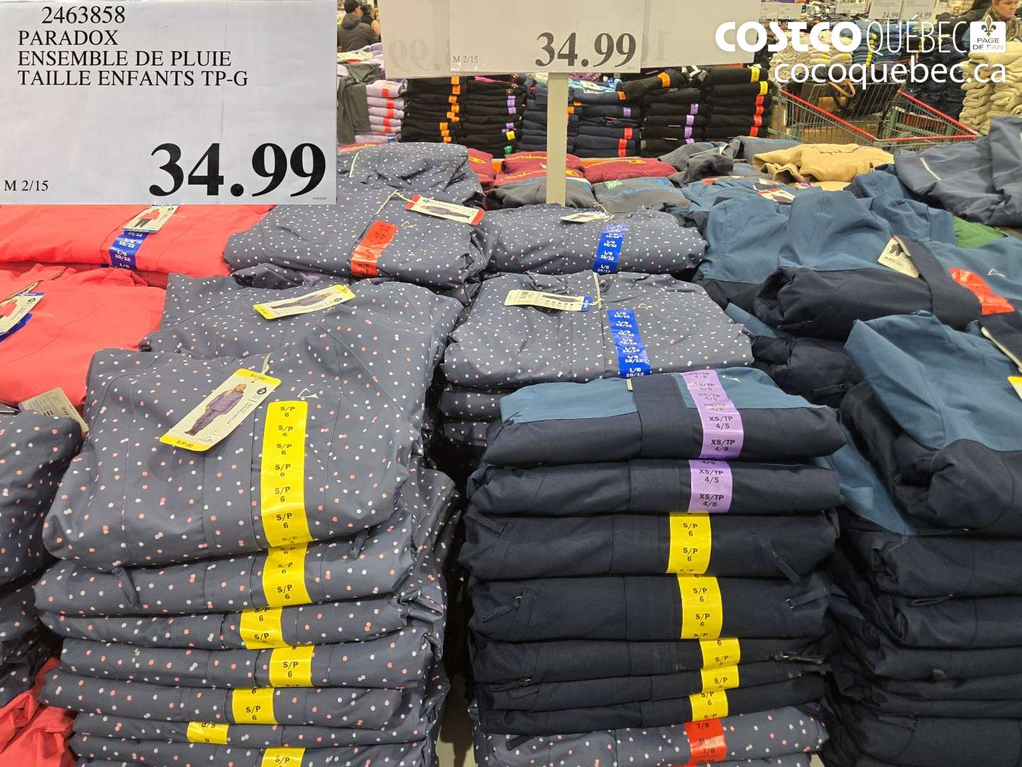 2463858 PARADOX ENSEMBLE DE PLUIE TAILLE ENFANTS TP-G $34.99