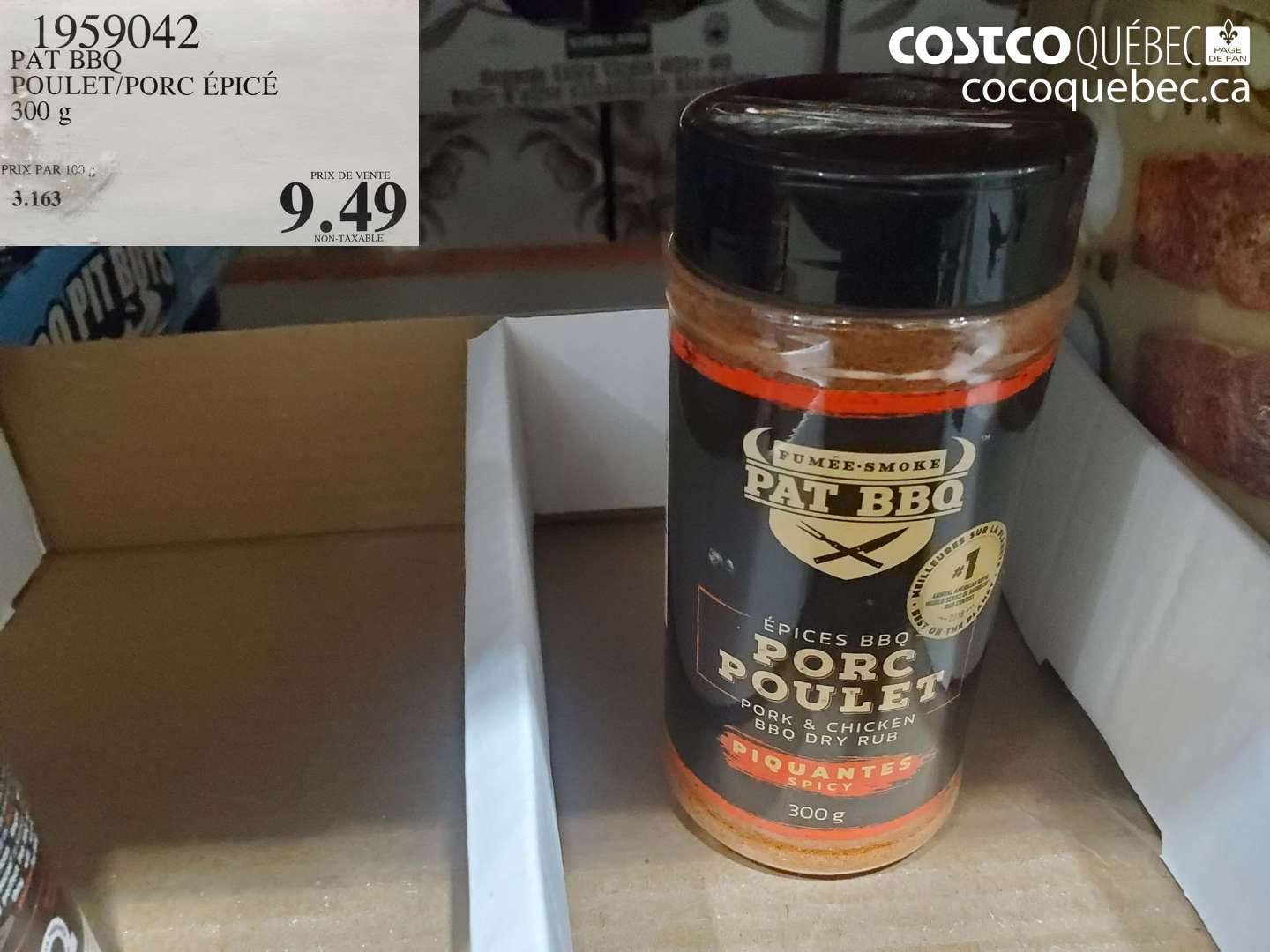 1959042 PAT BBQ POULET/PORC ÉPICÉ 300 g $9.49