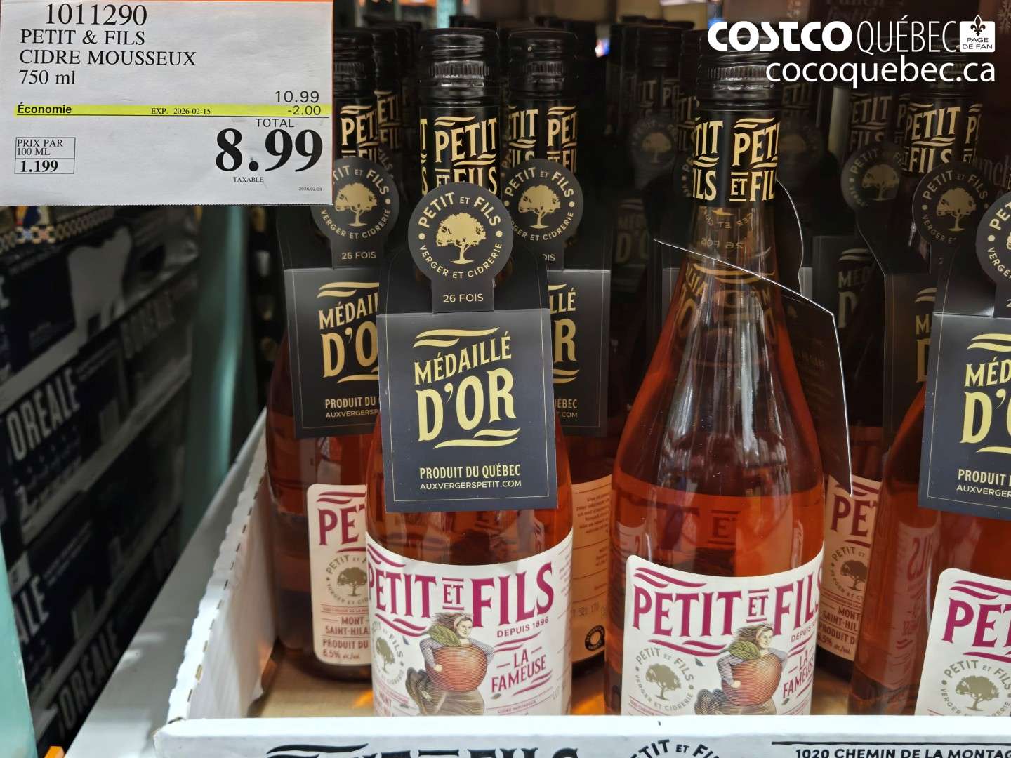 1011290 PETIT & FILS CIDRE MOUSSEUX 750 ml ($2.00 INSTANT SAVINGS EXPIRES ON 2026-02-15) $8.99