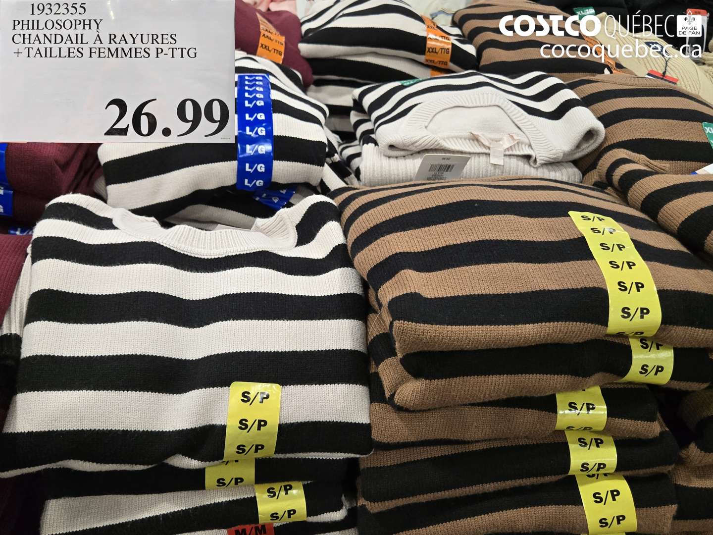 1932355 PHILOSOPHY CHANDAL À RAYURES + TAILLES FEMMES P-PTG $26.99