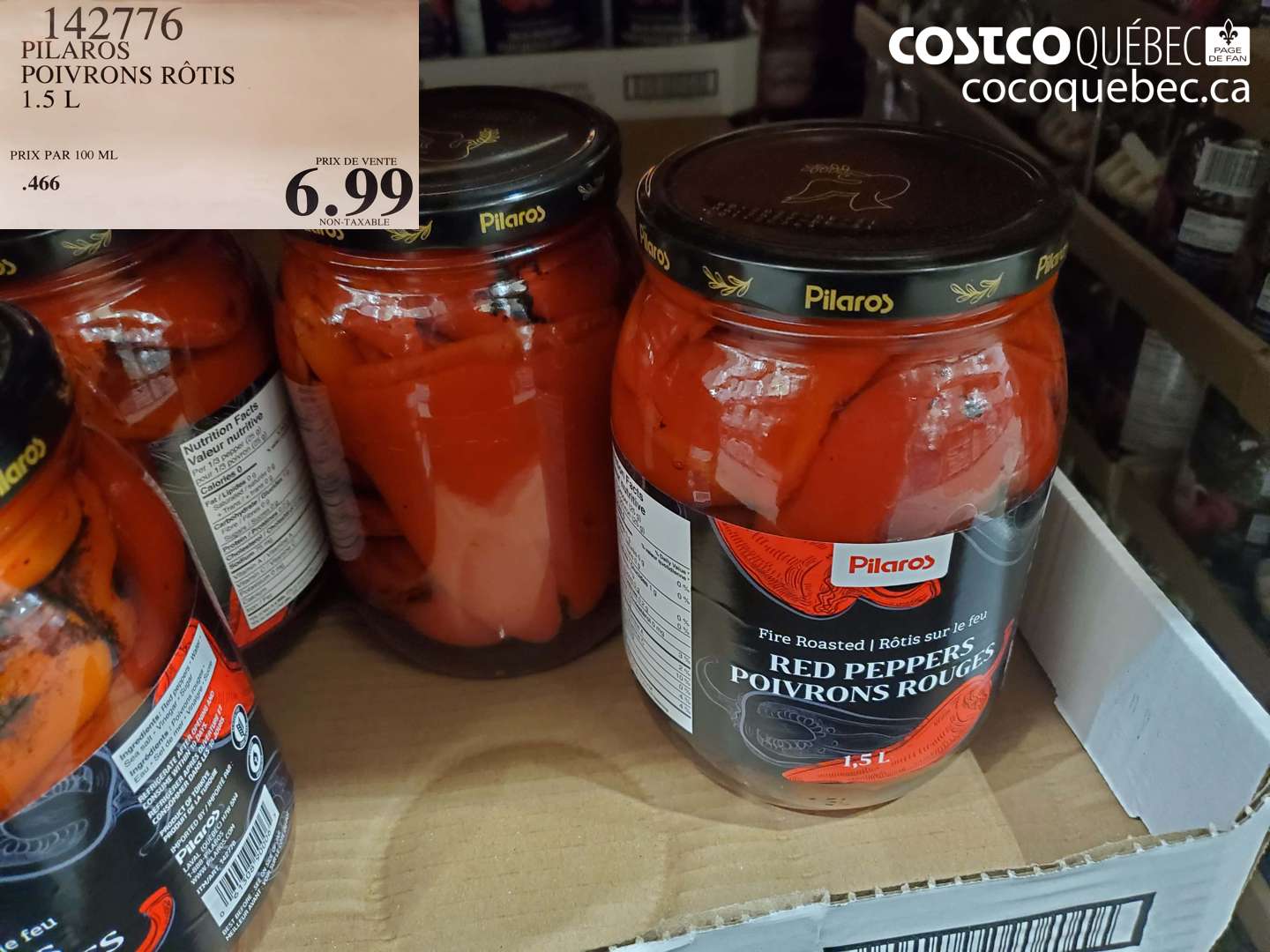 142776 PILAROS POIVRONS RÔTIS 1.5 L $6.99