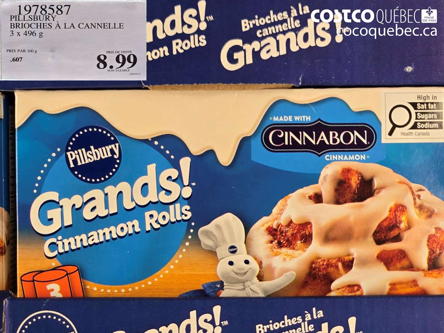 1978587 PILLSBURY BRIOCHES A LA CANNELLE 3 X 496 G $8.99