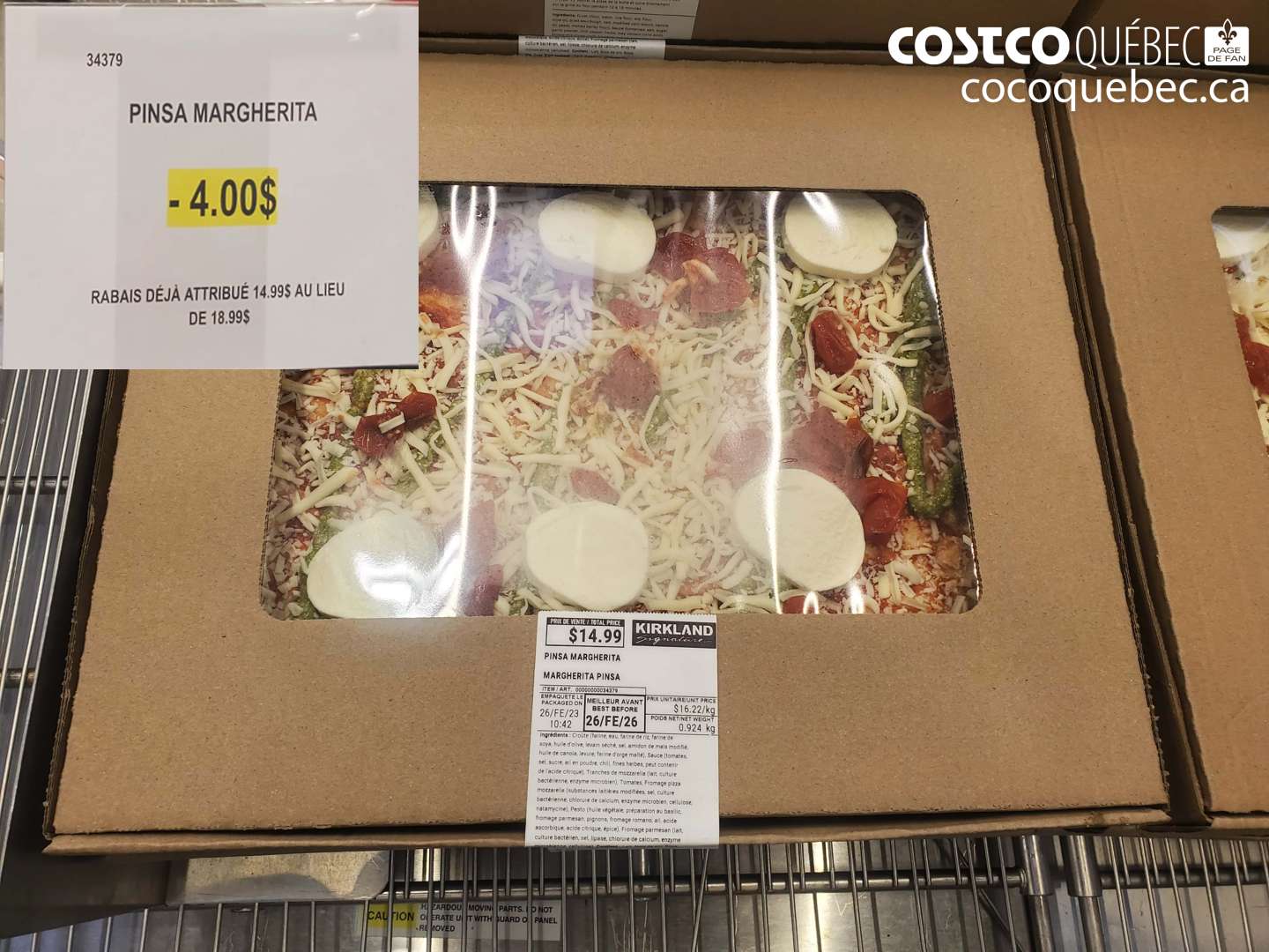 34379 PINSA MARGHERITA ($4.00 INSTANT SAVINGS) $14.99