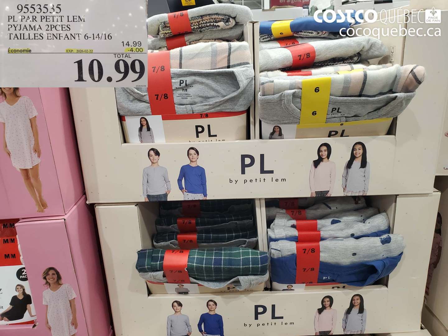 9553535 PL PAR PETIT LEM PYJAMA 2PES TAILLES ENFANT 6-14/16 ($4.00 INSTANT SAVINGS EXPIRES ON 2026-02-22) $10.99