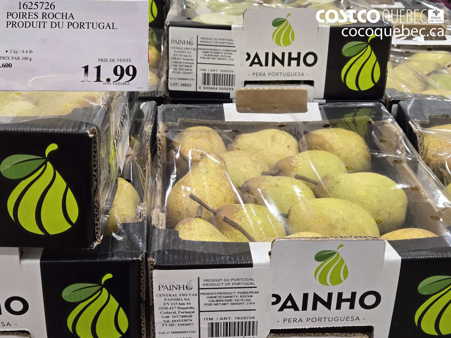 1625726 POIRES ROCHA PRODUIT DU PORTUGAL $11.99