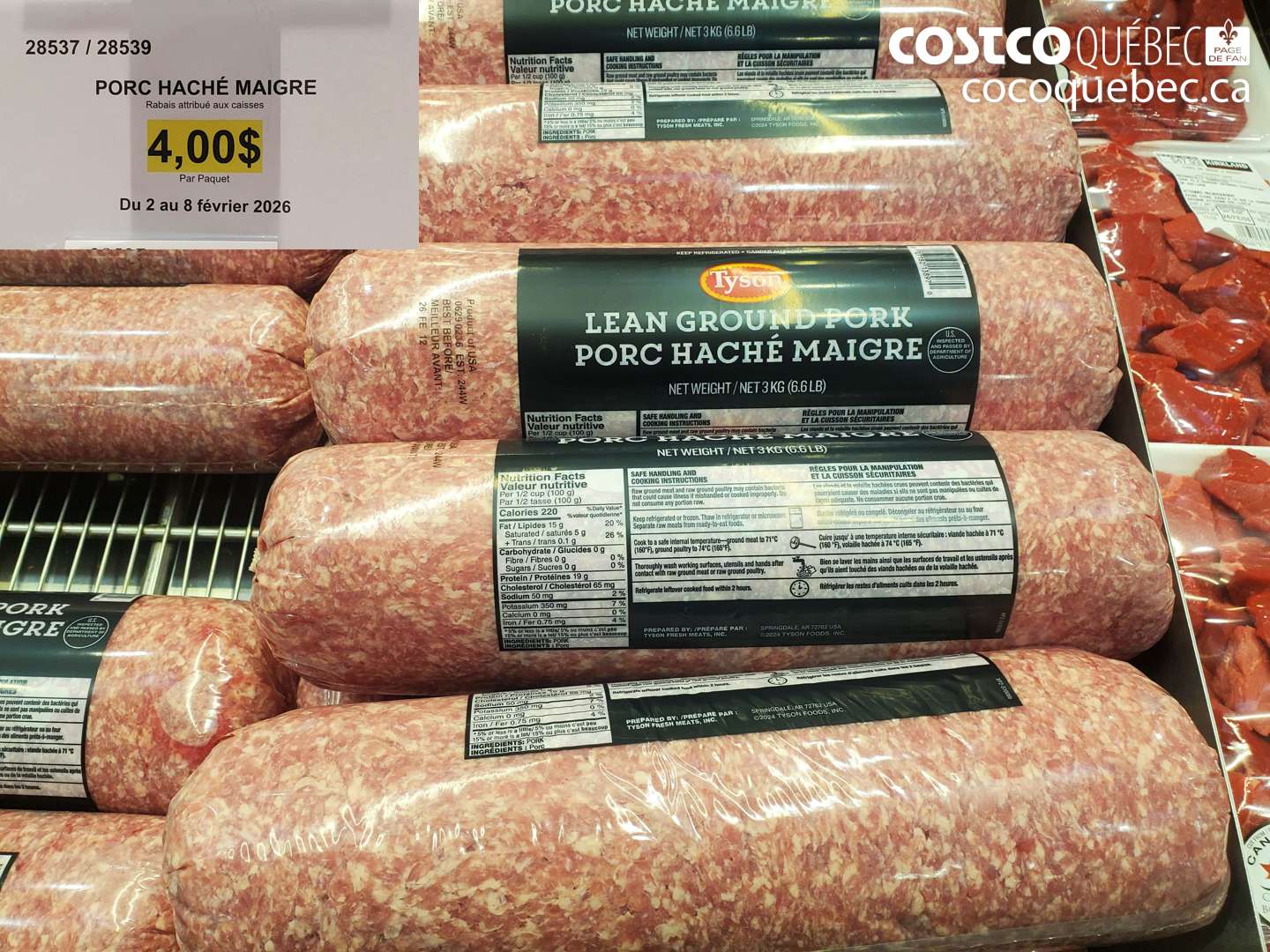 28537 PORC HACHÉ MAIGRE ($4.00 INSTANT SAVINGS)