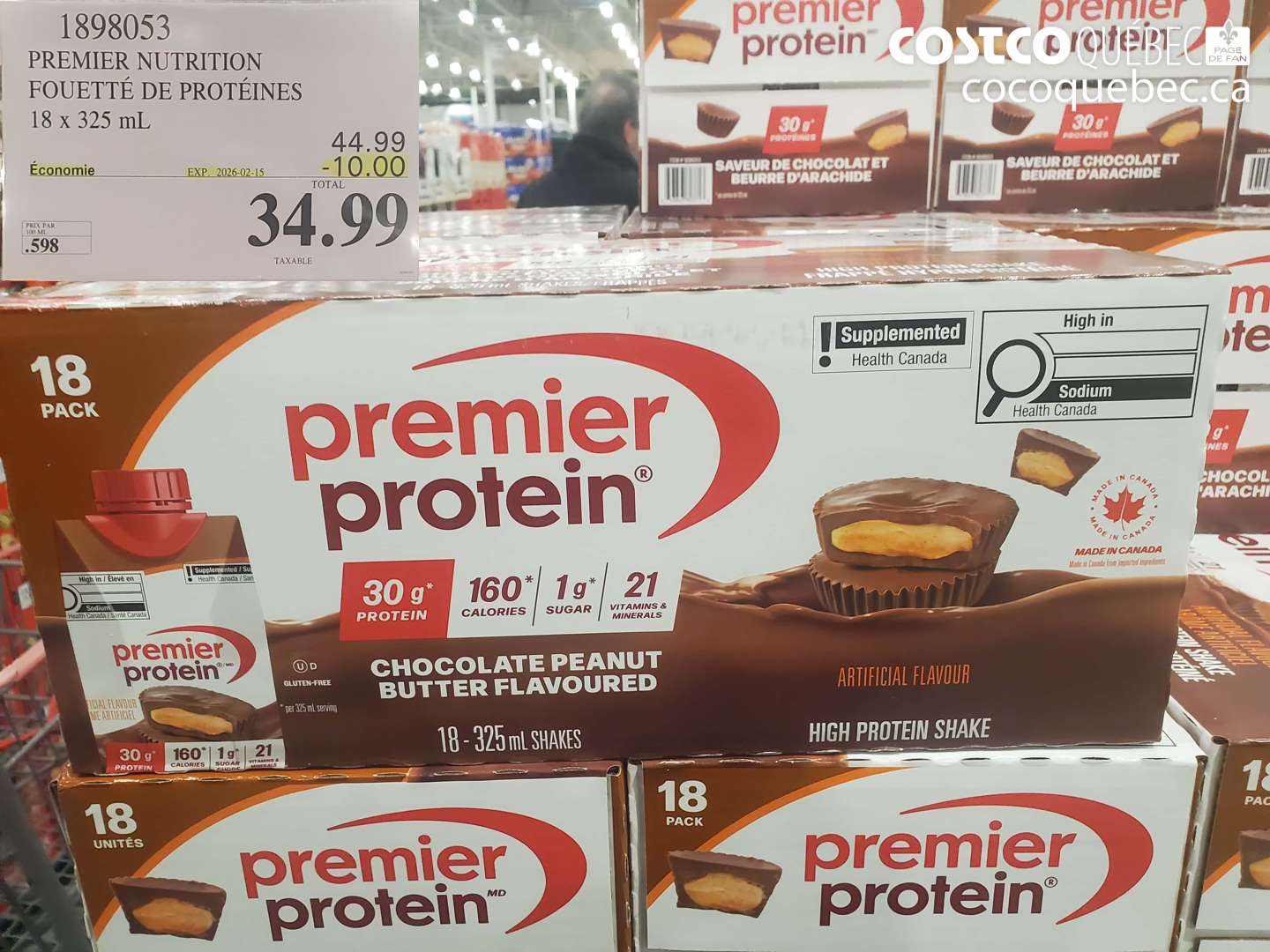 1898053 PREMIER NUTRITION FOUETTÉ DE PROTÉINES 18 x 325 ml ($10.00 INSTANT SAVINGS EXPIRES ON 2026-02-15) $34.99