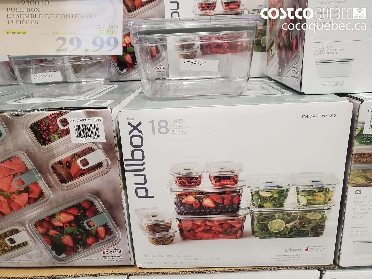 1930010 PULL BOX ENSEMBLE DE CONTENANT 18 PIECES ($8.00 INSTANT SAVINGS EXPIRES ON 2026-02-08) $29.99