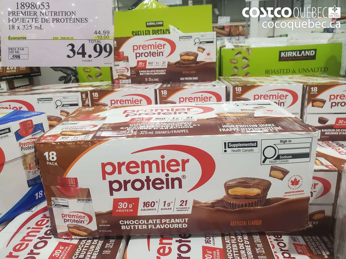 1898053 Premier Nutrition Fouetté de protéines 18 x 325 mL ($10.00 INSTANT SAVINGS EXPIRES ON 2026-02-19) $34.99