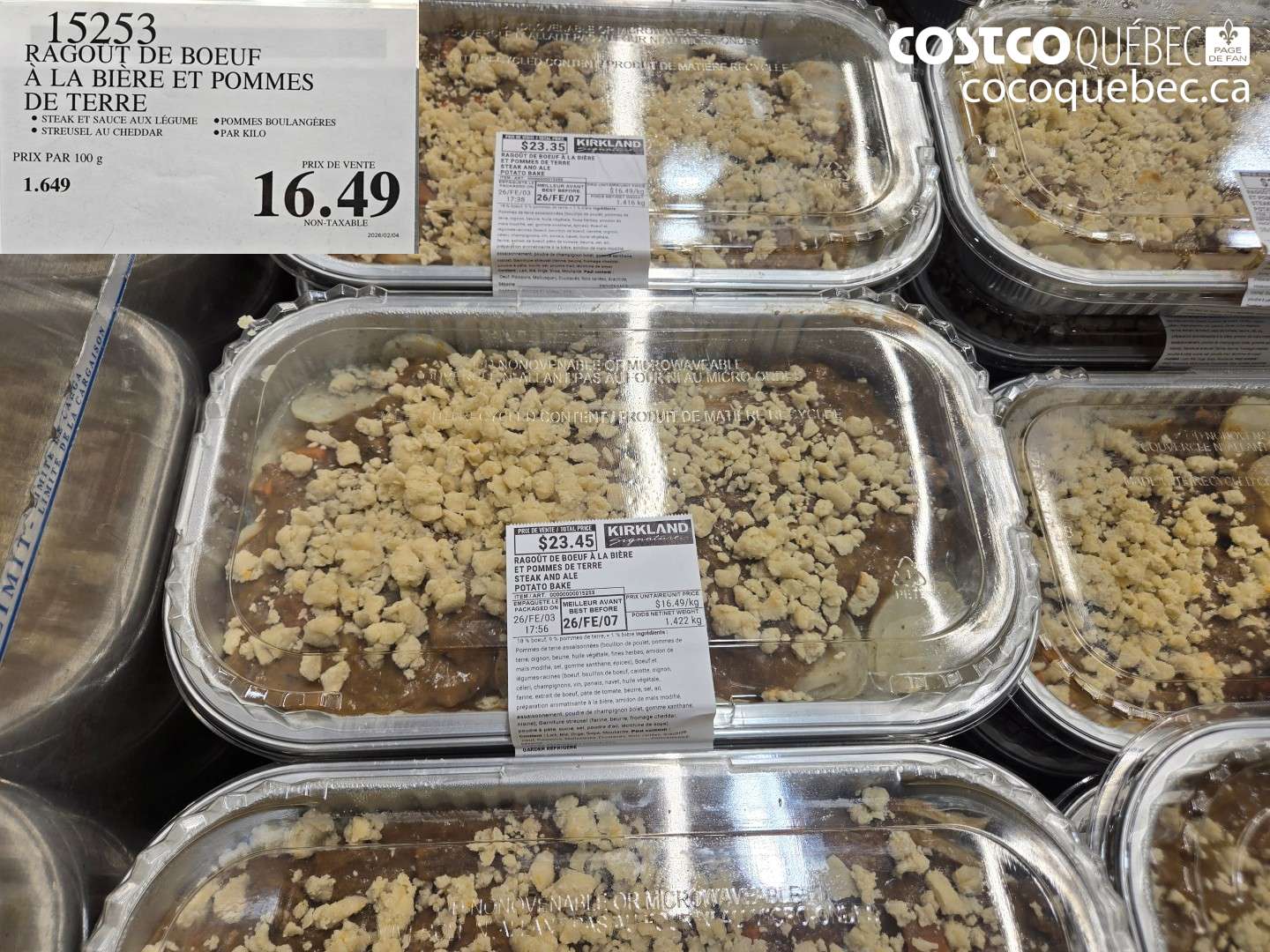 15253 RAGOUT DE BOEUF A LA BIÈRE ET POMMES DE TERRE $16.49