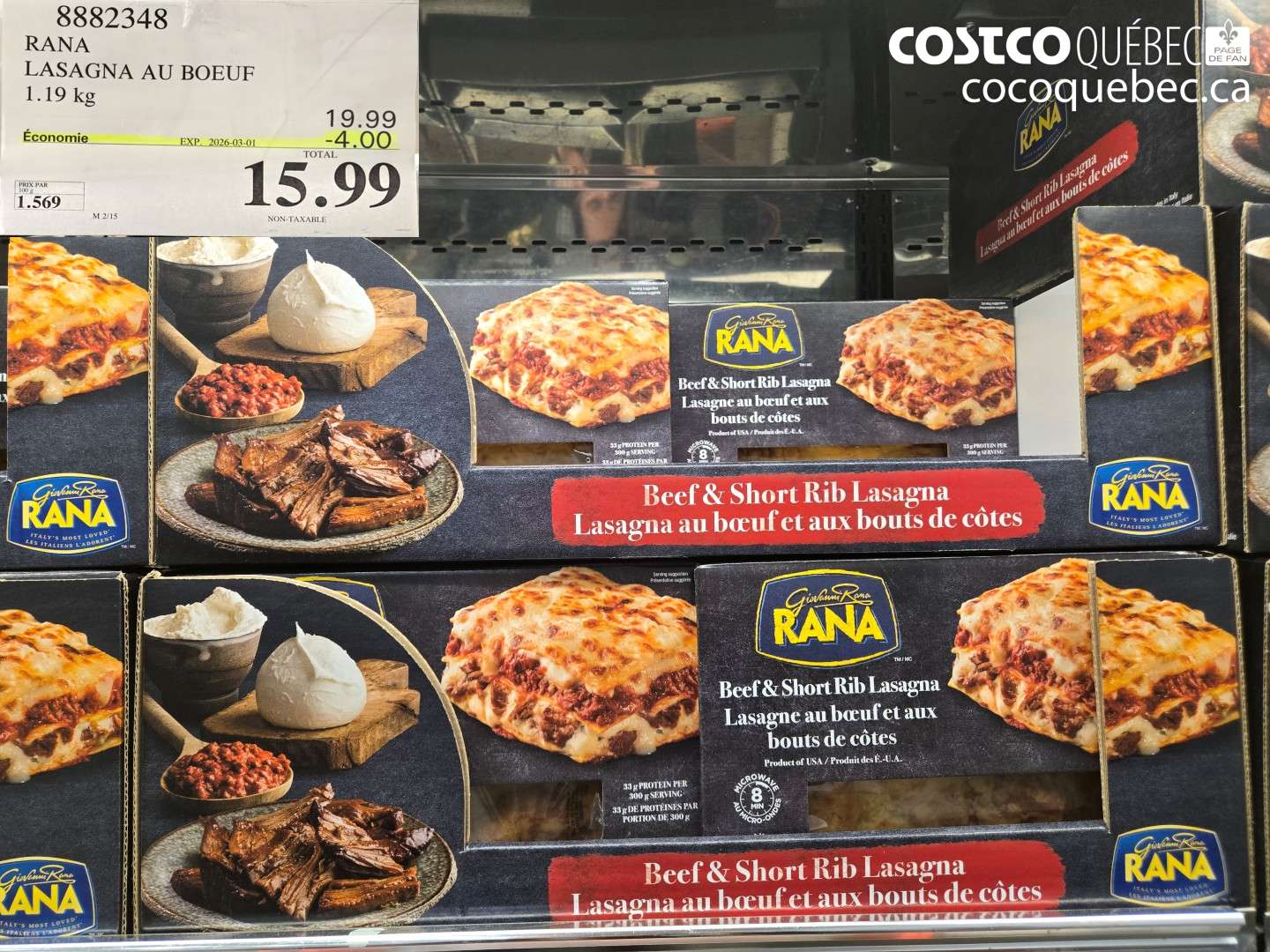 8882348 RANA LASAGNA AU BOEUF 1.19 kg ($4.00 INSTANT SAVINGS EXPIRES ON 2026-03-01) $15.99