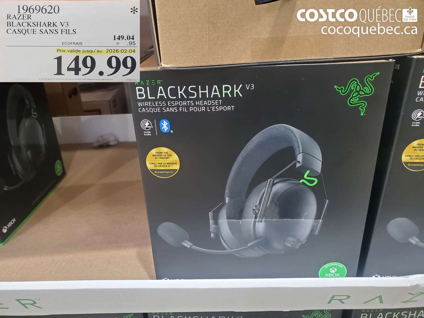 1969620 RAZER BLACKSHARK V3 CASQUE SANS FILS ($0.95 INSTANT SAVINGS EXPIRES ON 2026-02-04) $149.99