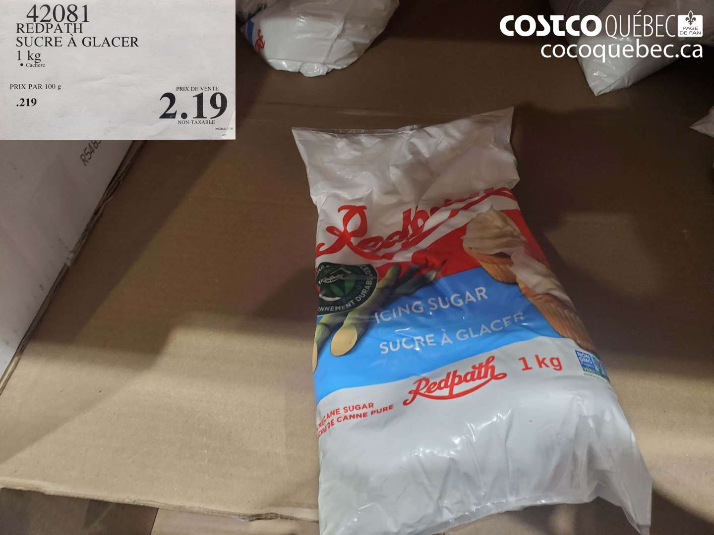 42081 REDPATH SUCRE À GLACER 1 kg $2.19