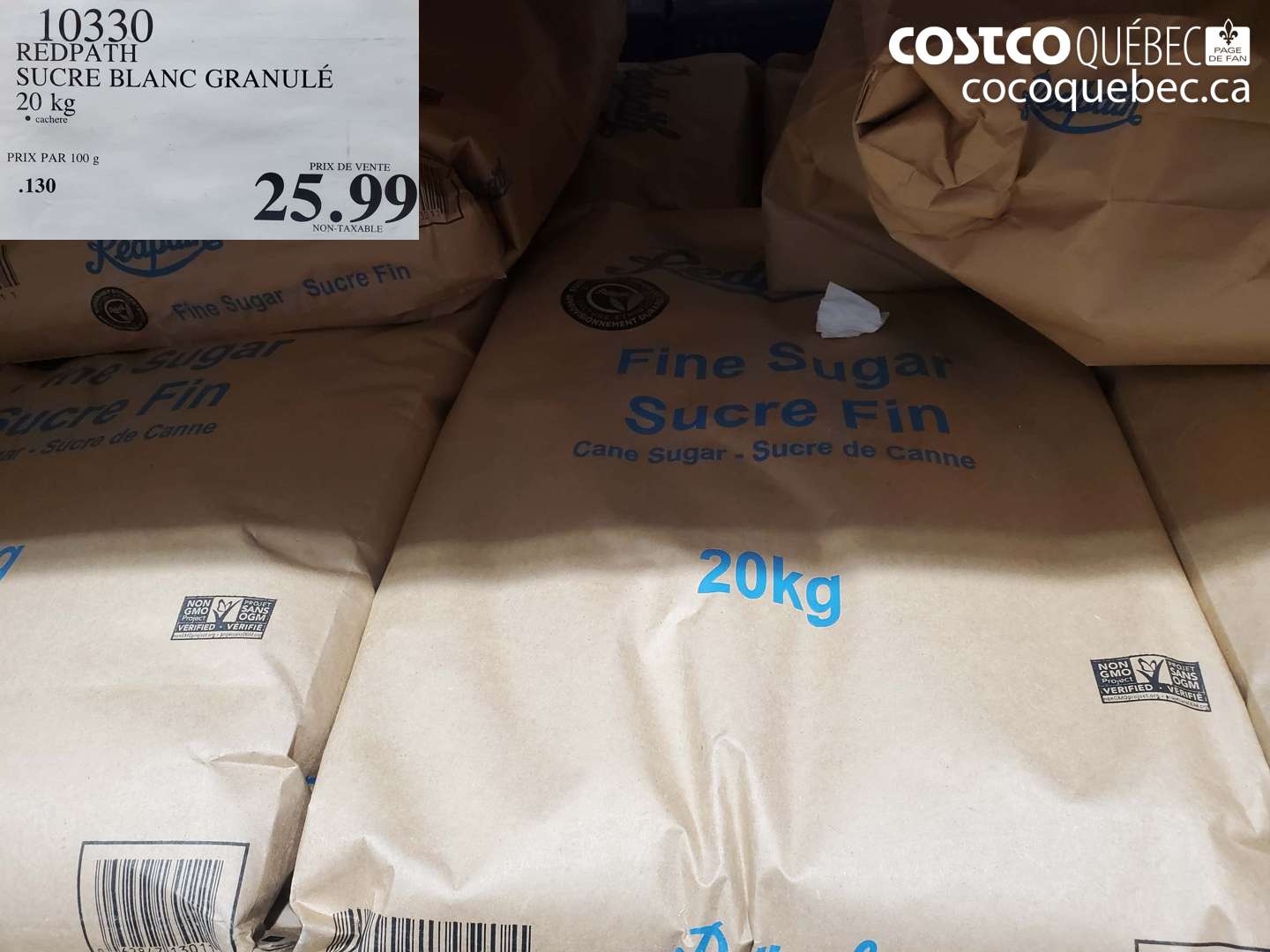 10330 REDPATH SUCRE BLANC GRANULÉ 20 kg $25.99