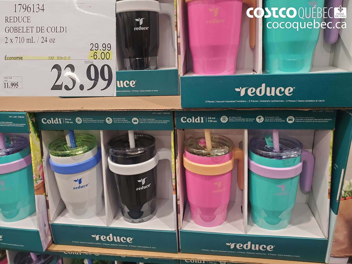 1796134 REDUCE GOBELET DE COLD1 2 x 710 mL / 24 oz ($6.00 INSTANT SAVINGS EXPIRES ON 2026-02-15) $23.99