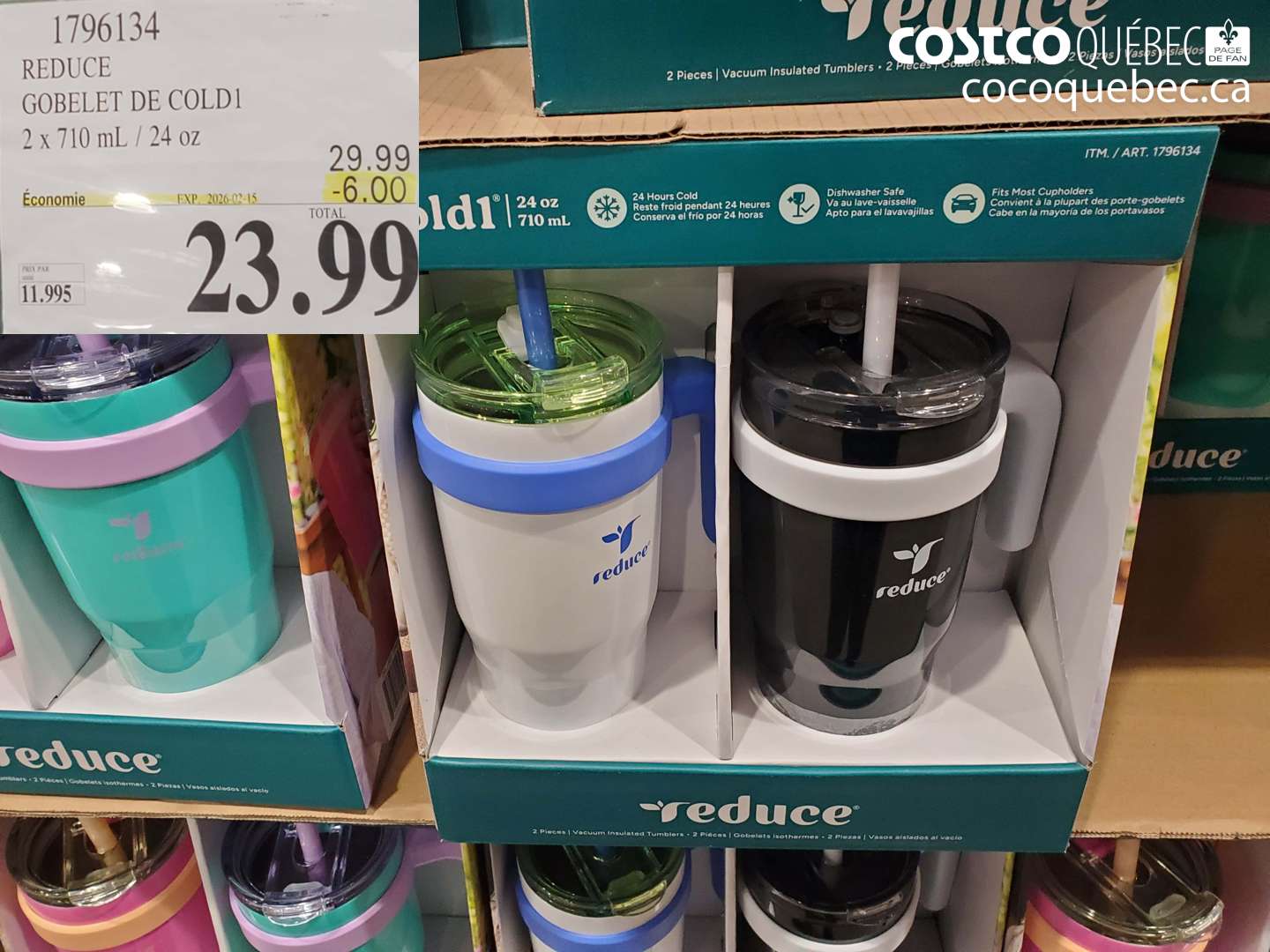 1796134 REDUCE GOBELET DE COLD1 2 x 710 mL / 24 oz ($6.00 INSTANT SAVINGS EXPIRES ON 2026-02-15) $23.99