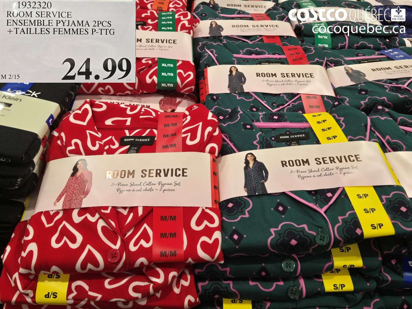 1932320 ROOM SERVICE ENSEMBLE PYJAMA 2PCS + TAILLES FEMMES P-TTG $24.99