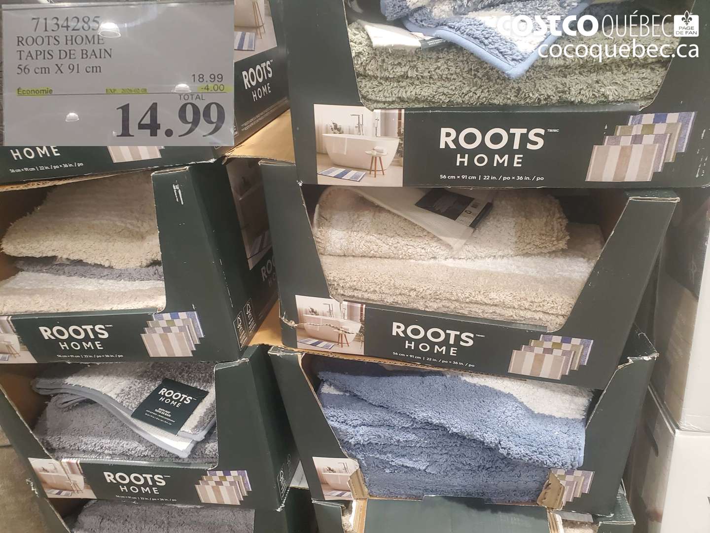 7134285 ROOTS HOME TAPIS DE BAIN 56 cm X 91 cm ($4.00 INSTANT SAVINGS EXPIRES ON 2026-02-08) $14.99