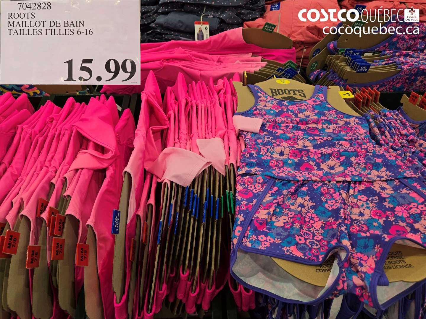 7042828 ROOTS MAILLOT DE BAIN TAILLES FILLES 6-16 $15.99