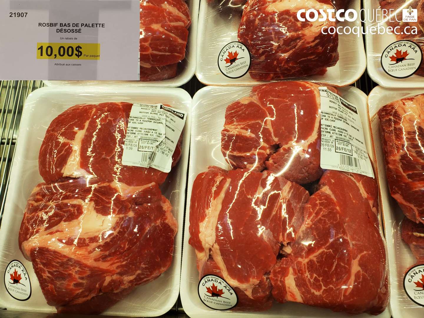 21907 ROSBIF BAS DE PALETTE DÉOSSÉ ($10.00 INSTANT SAVINGS)
