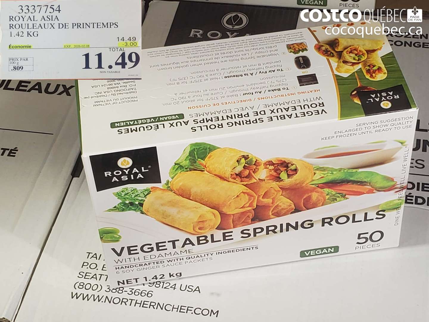 3337754 ROYAL ASIA ROULEAUX DE PRINTEMPS 1.42 KG ($3.00 INSTANT SAVINGS EXPIRES ON 2026-02-08) $11.49