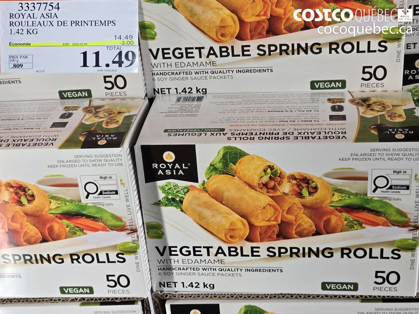 3337754 ROYAL ASIA ROULEAUX DE PRINTEMPS 1.42 KG ($3.00 INSTANT SAVINGS EXPIRES ON 2026-02-08) $11.49