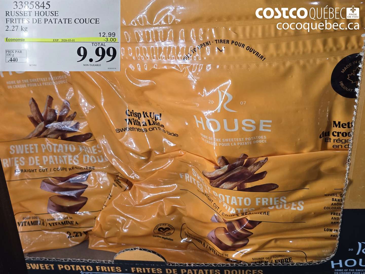 3385845 RUSSET HOUSE FRITES DE PATATE COUPE ($3.00 INSTANT SAVINGS EXPIRES ON 2026-03-01) $9.99