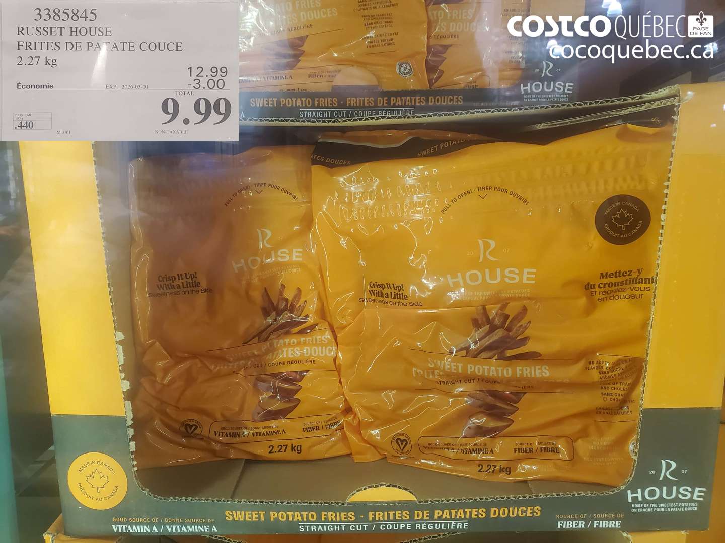 3385845 RUSSET HOUSE FRITES DE PATATE DOUCE ($3.00 INSTANT SAVINGS EXPIRES ON 2026-03-01) $9.99
