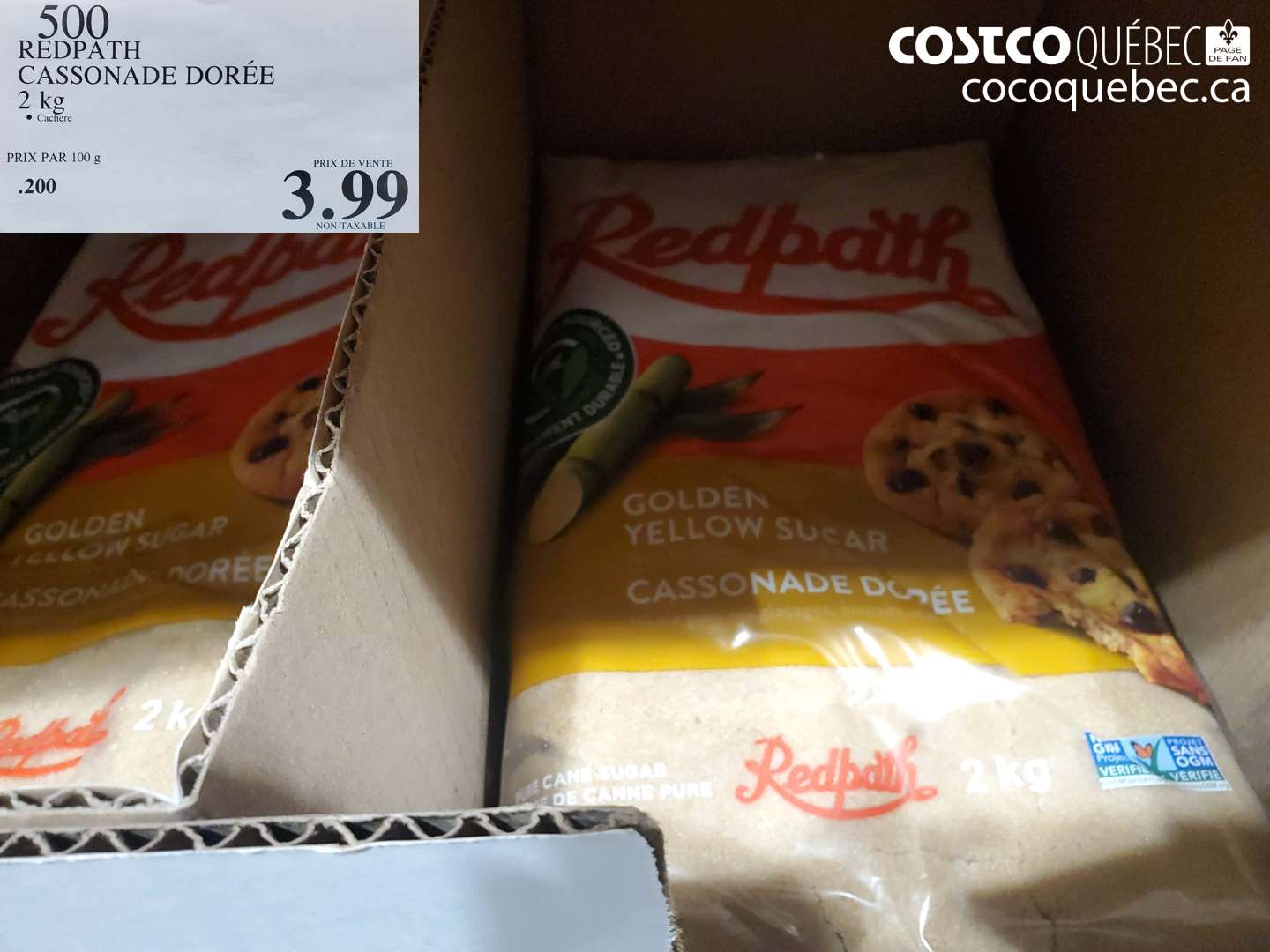 500 Redpath Cassonade Dorée 2 kg $3.99