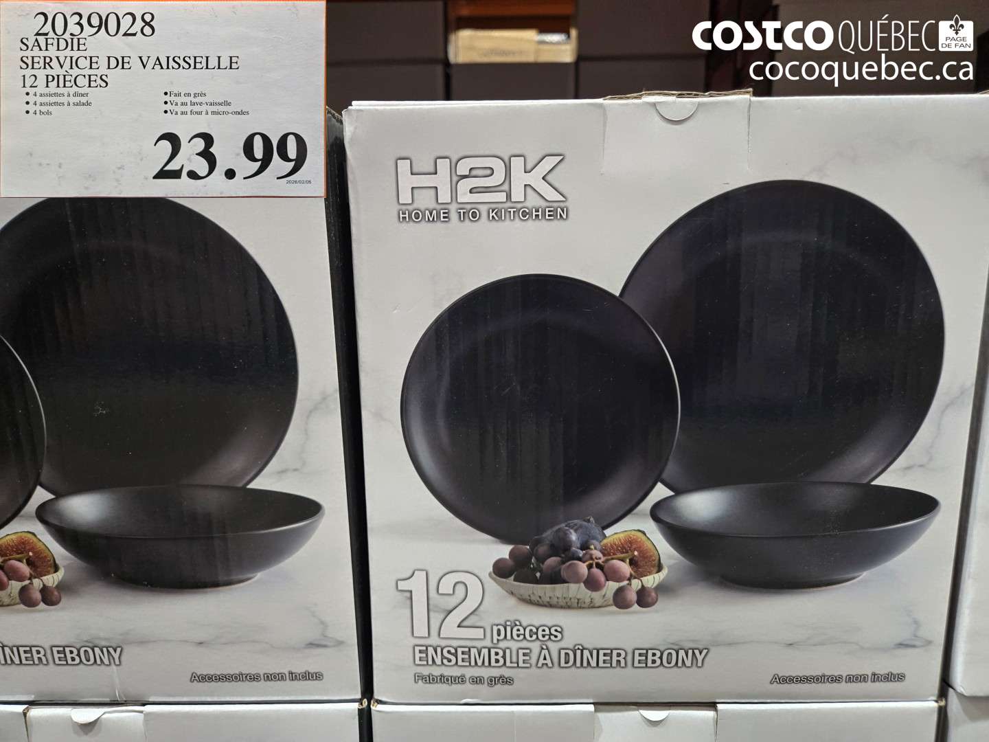 2039028 SAFDIE SERVICE DE VAISSELLE 12 PIECES $23.99
