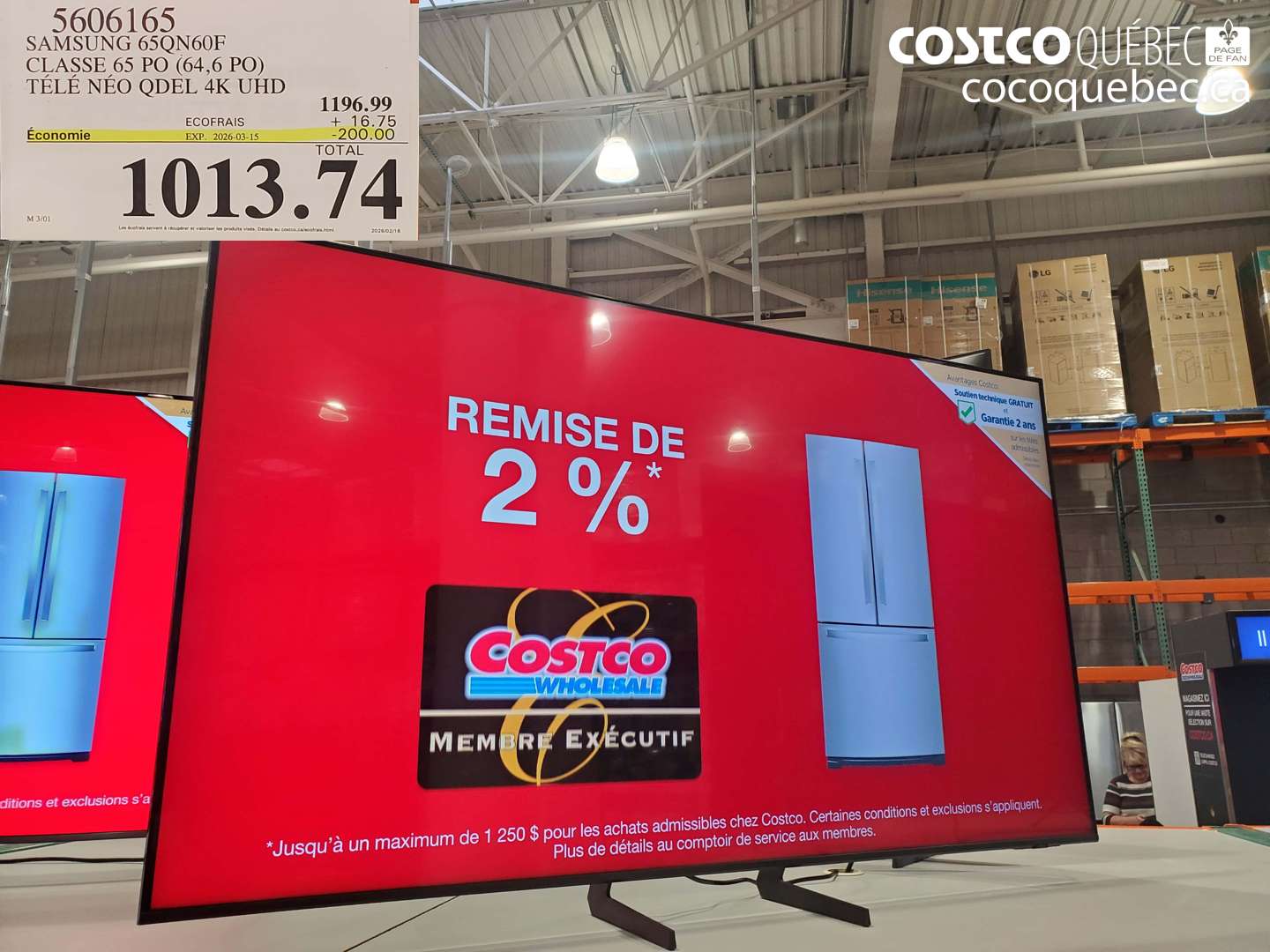 5606165 SAMSUNG 65Q60F CLASSE 65 PO (64,6 PO) TÉLÉ NÉO QLED 4K UHD ($200.00 INSTANT SAVINGS EXPIRES ON 2026-03-15) $1013.74