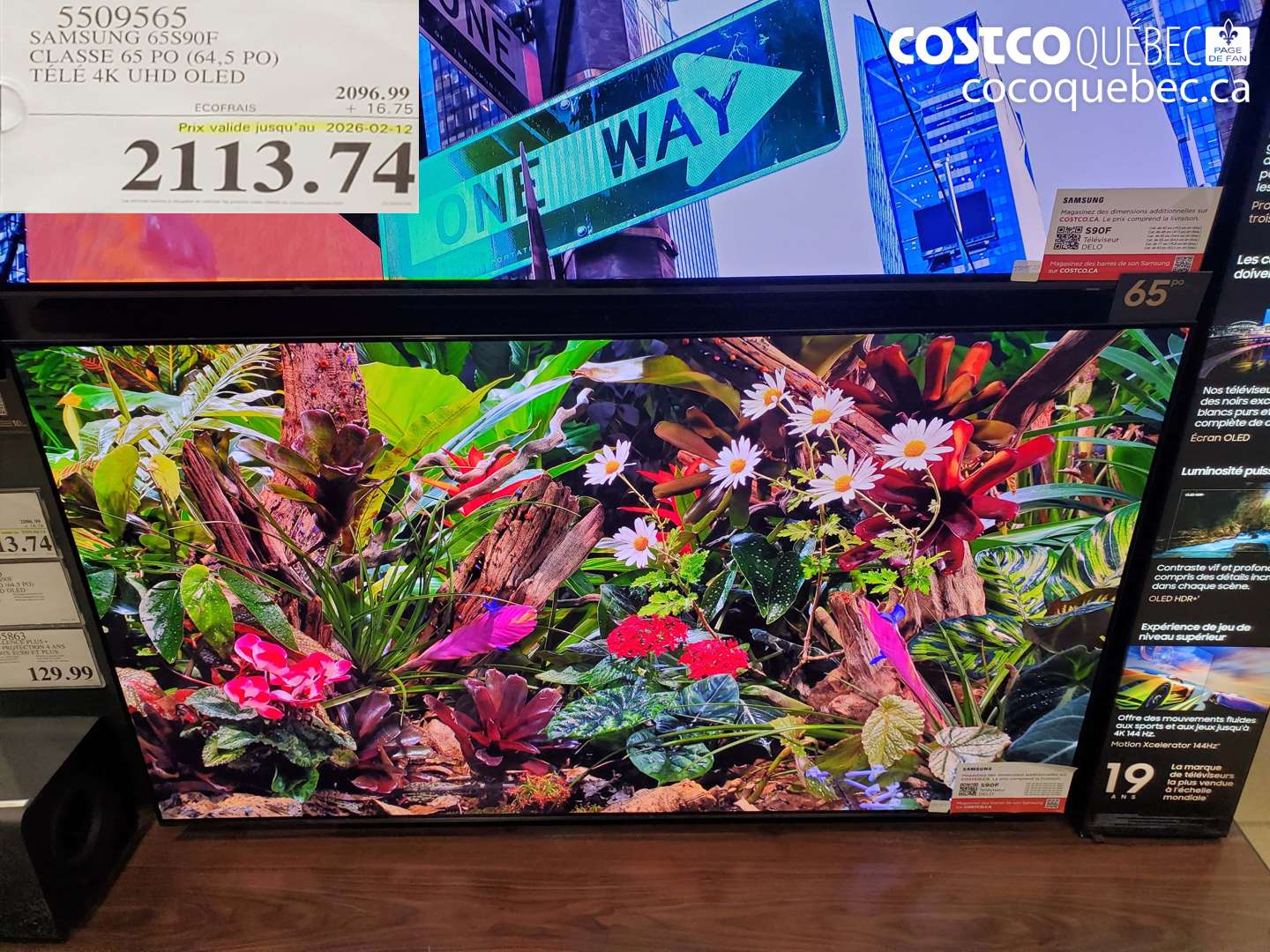 5509565 SAMSUNG 65S90F CLASSE 65 PO (64,5 PO) TÉLÉ 4K UHD OLED (EXPIRES ON 2026-02-12) $2113.74