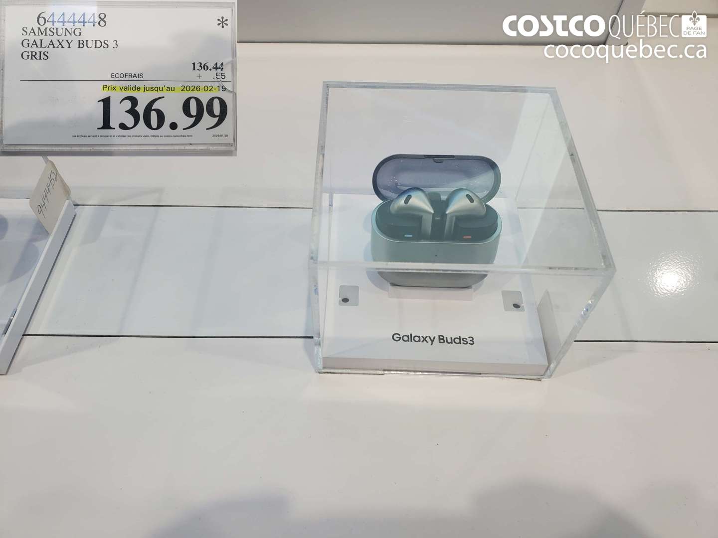 6444448 SAMSUNG GALAXY BUDS 3 GRIS (EXPIRES ON 2026-02-19) $136.99