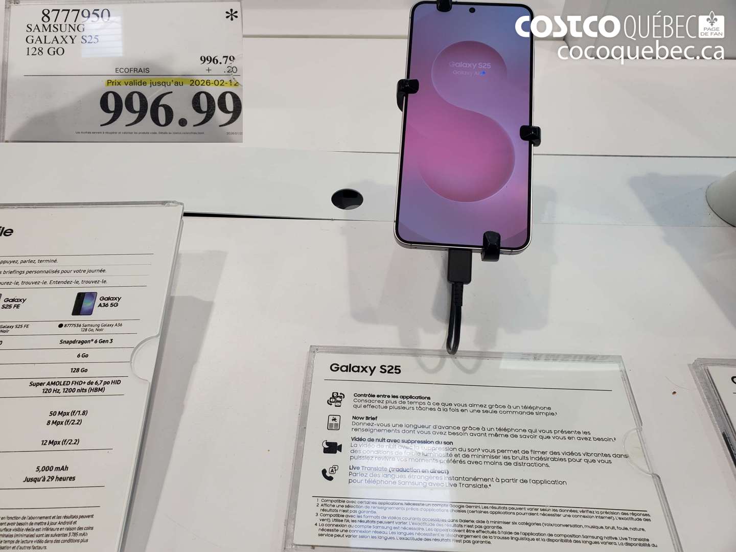 8777950 SAMSUNG GALAXY S25 128 GO 20 OFF (EXPIRES ON 2026-02-12) $996.99