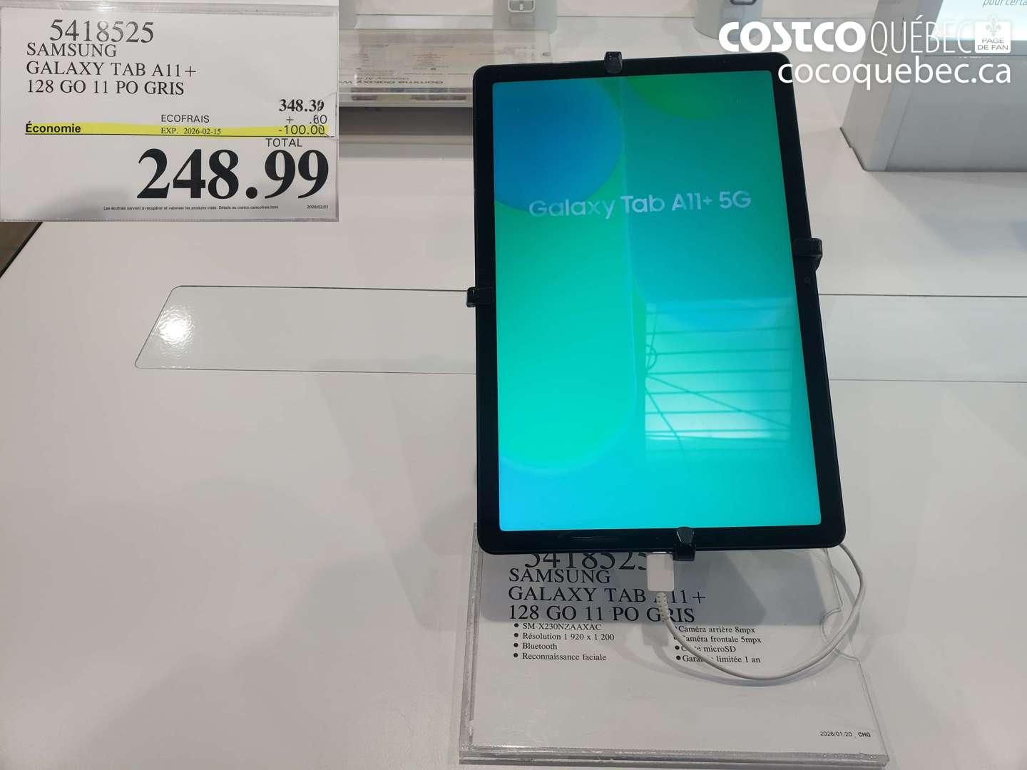 5418525 SAMSUNG GALAXY TAB A11+ 128 GO 11 PO GRIS ($100.00 INSTANT SAVINGS EXPIRES ON 2026-02-15) $248.99