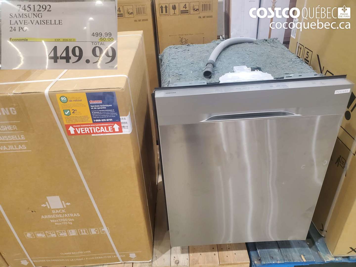 7451292 SAMSUNG LAVE-VAISSELLE 24 PO ($50.00 INSTANT SAVINGS EXPIRES ON 2026-02-11) $449.99