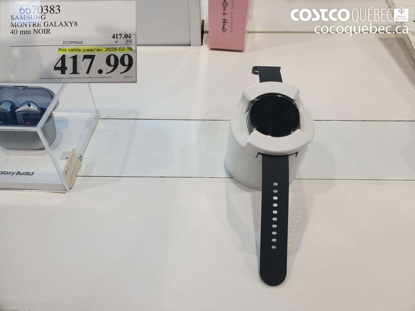 6670383 SAMSUNG MONTRE GALAXY8 40 mm NOIR (EXPIRES ON 2026-02-19) $417.99