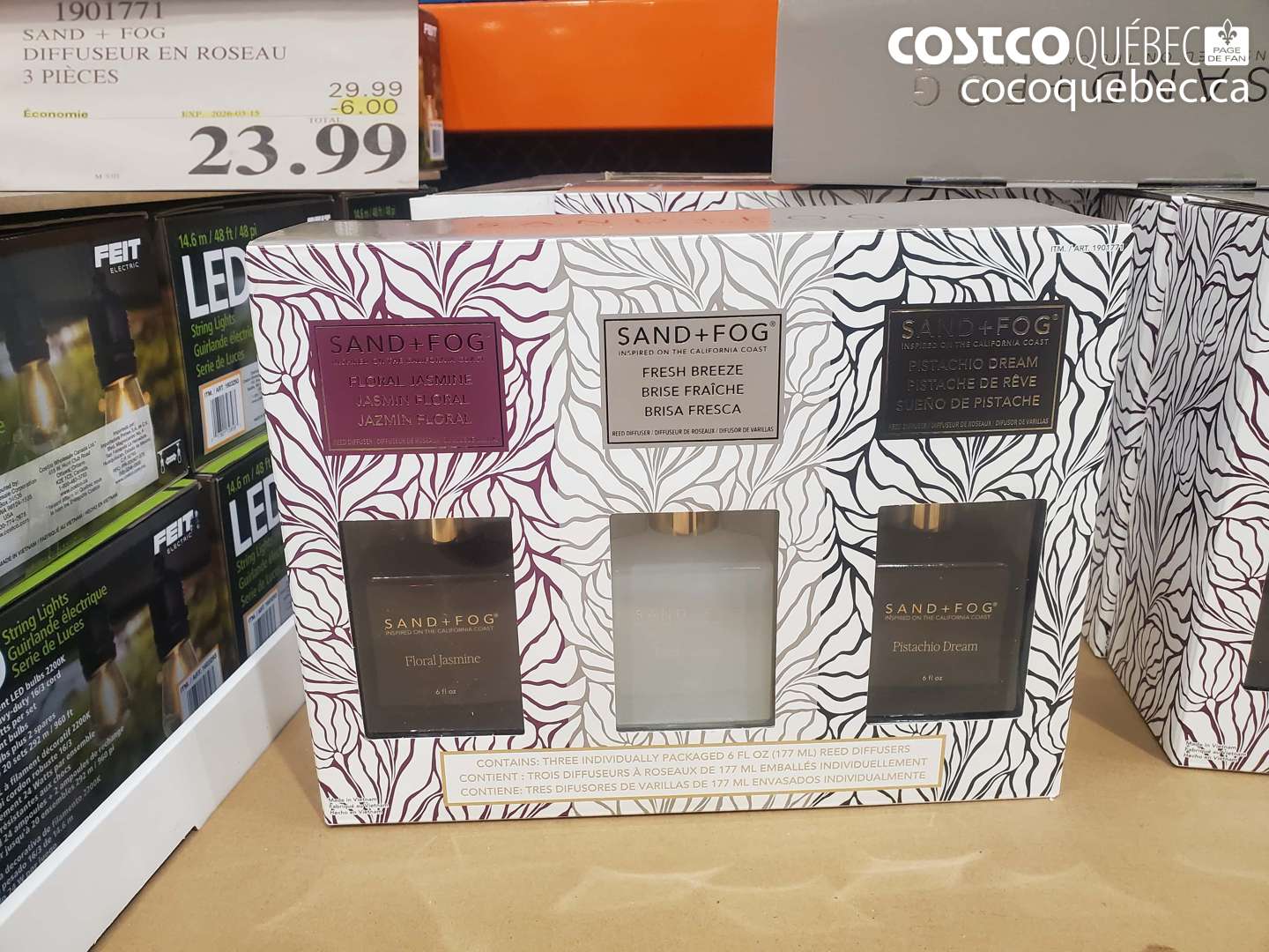 1901771 SAND + FOG DIFFUSEUR EN ROSEAU 3 PIECES ($6.00 INSTANT SAVINGS EXPIRES ON 2026-03-15) $23.99