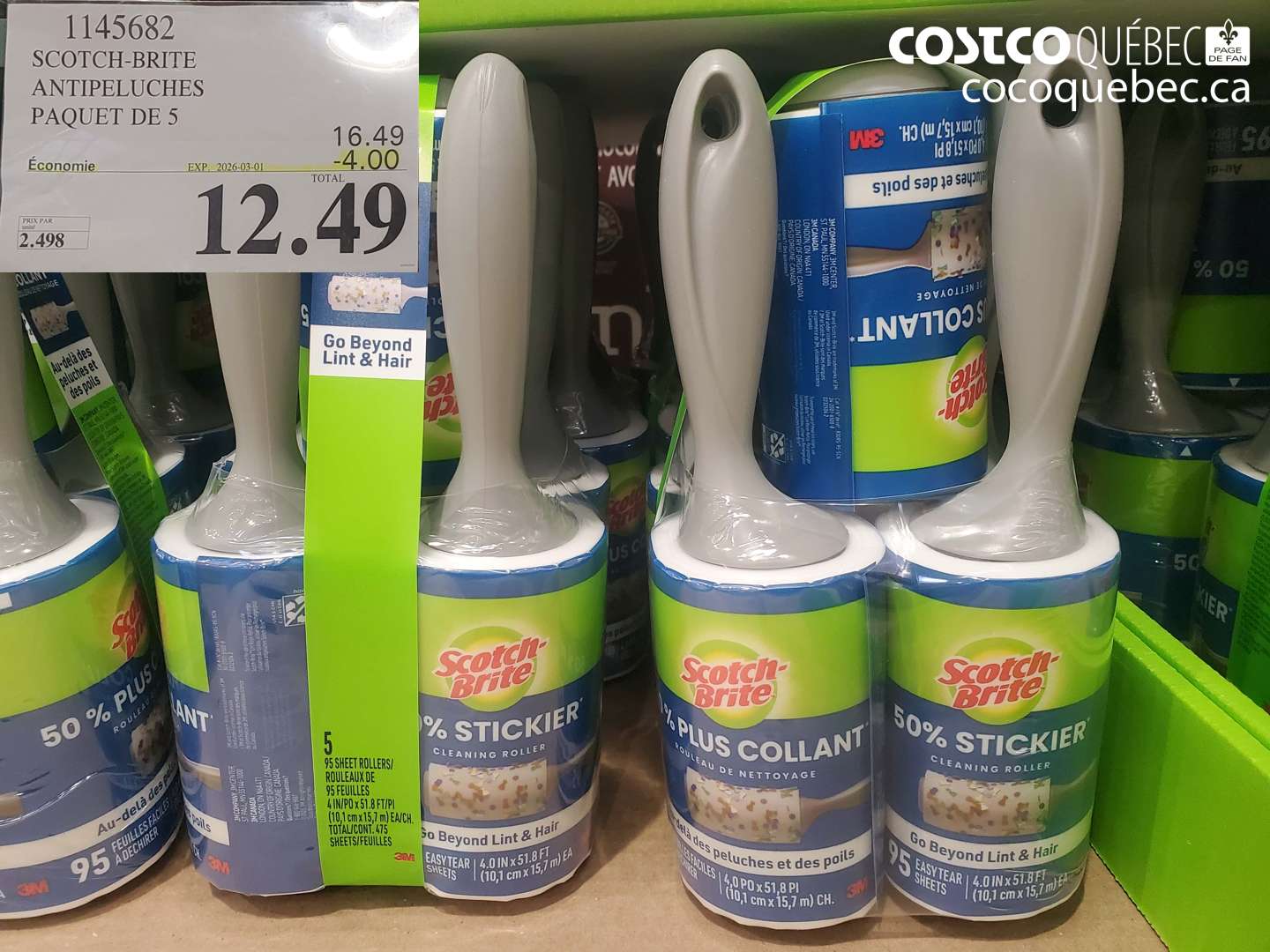 1145682 SCOTCH-BRITE ANTIPELUCHES PAQUET DE 5 ($4.00 INSTANT SAVINGS EXPIRES ON 2026-03-01) $12.49