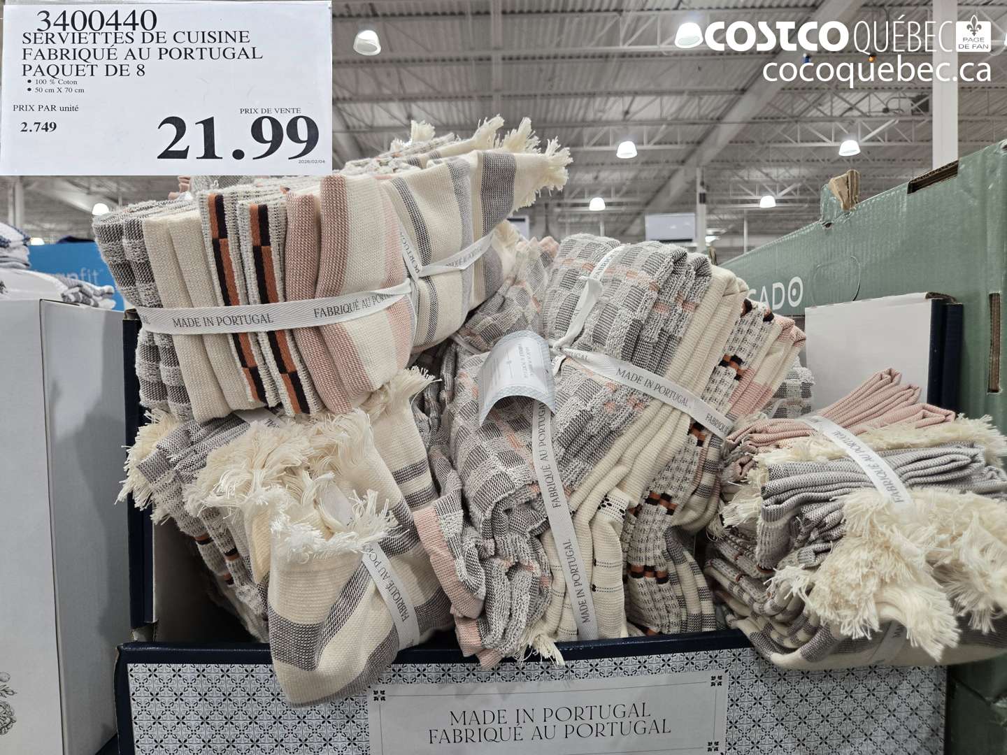 34004440 SERVIETTES DE CUISINE FABRIQUÉ AU PORTUGAL PAQUET DE 8 $21.99