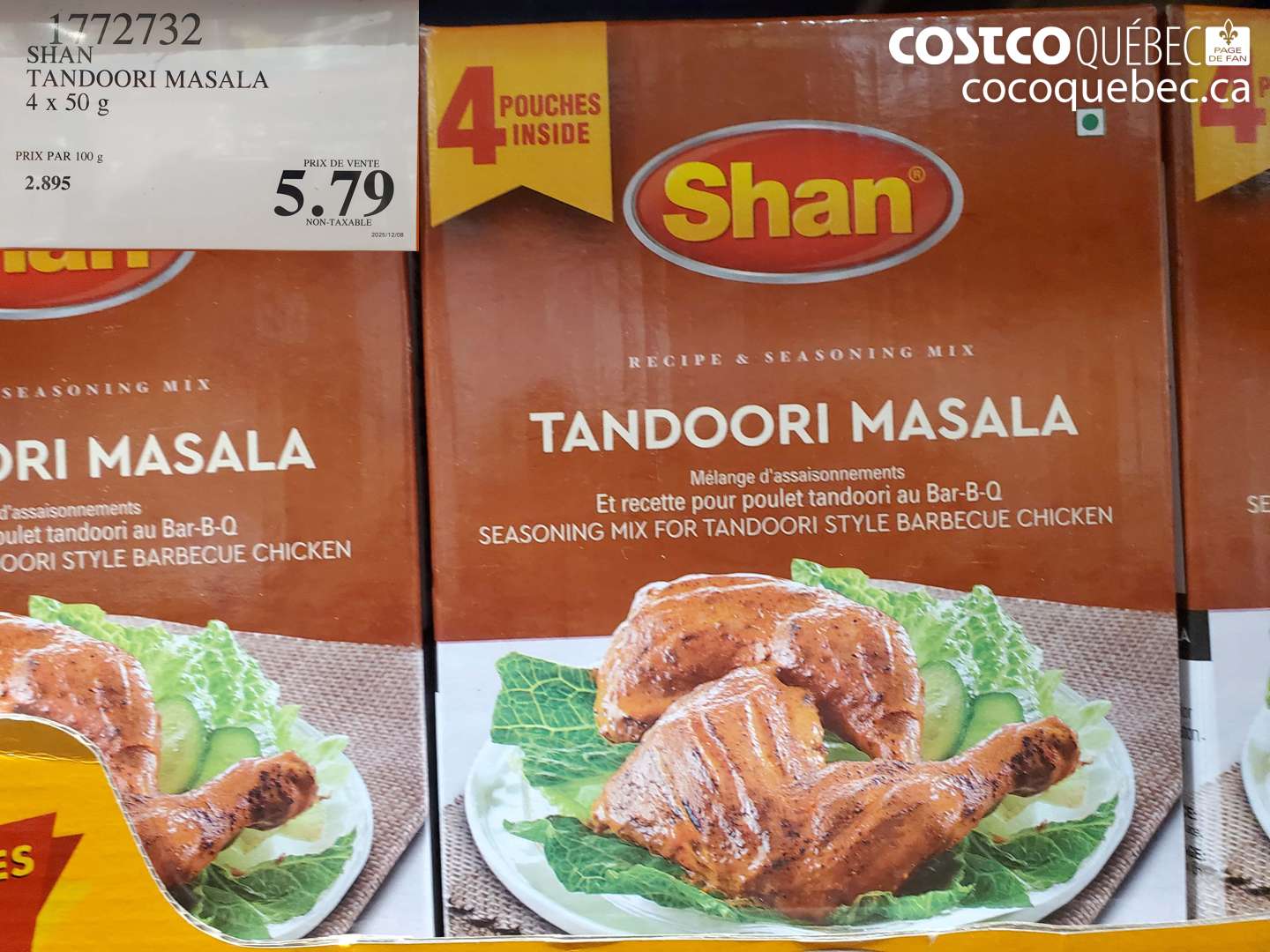 1772732 SHAN TANDOORI MASALA 4 x 50 g $5.79